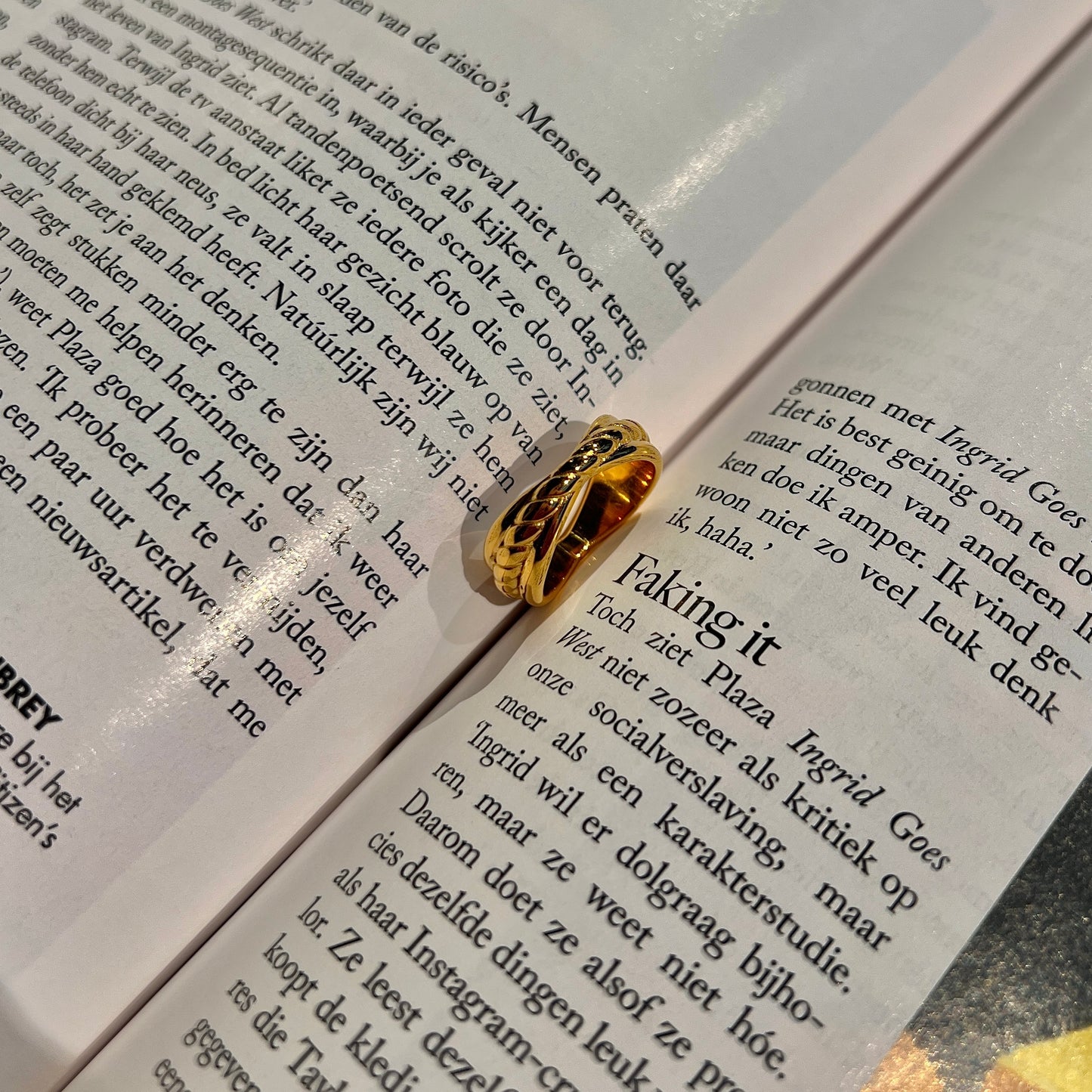 «GOLD TWIST DOME RING» — Sculpted Dome Band with Braided Detail
