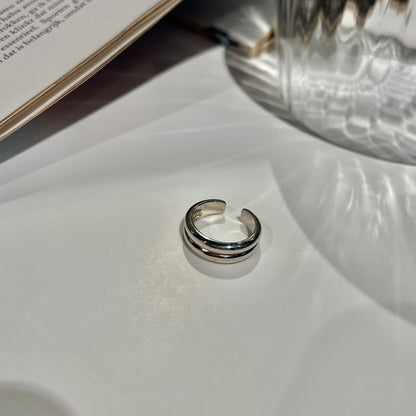 «CURVED GLOW BAND»— Polished Adjustable Ring